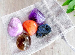 Memory and focus crystals set on gift bag