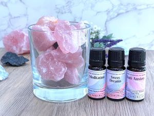 rose quartz crystal diffuser in glass votive jar from the holistic hamper with oil blend