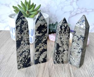 four Pyrite crystal towers fools gold