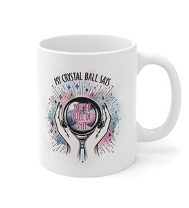 White Funny Crystal Mug with ‘Full of Shit’ quote, Gift for Crystal Lovers, sarcastic mug