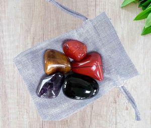 Men’s Crystal Set for Strength, Focus & Protection with five polished tumbled stones