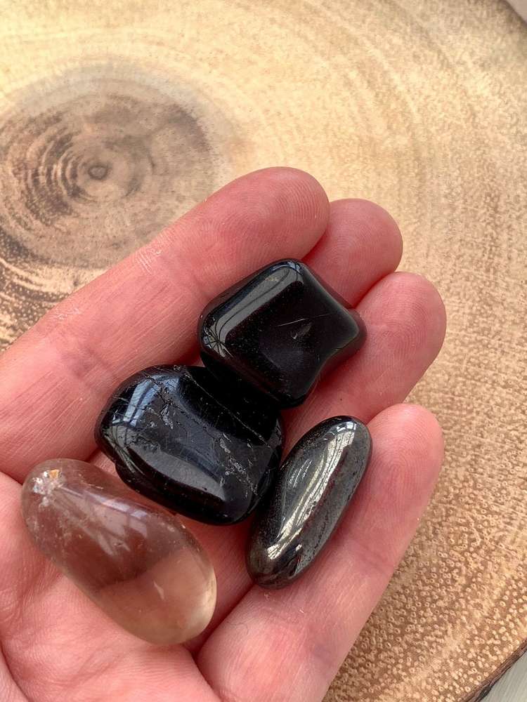 Large Hematite Tumbled Stone for Grounding, Protection and Anxiety