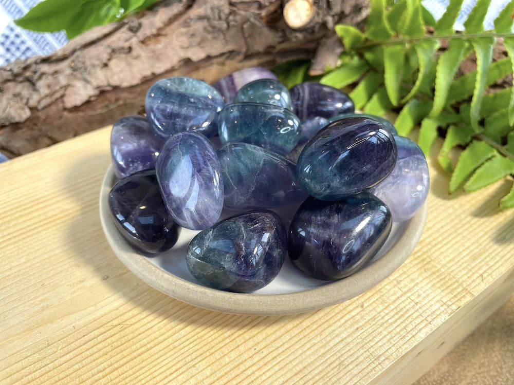 Rainbow Fluorite Tumble Stone Healing Crystal for Spirituality and Intuition, The Holistic Hamper, online crystal shop UK