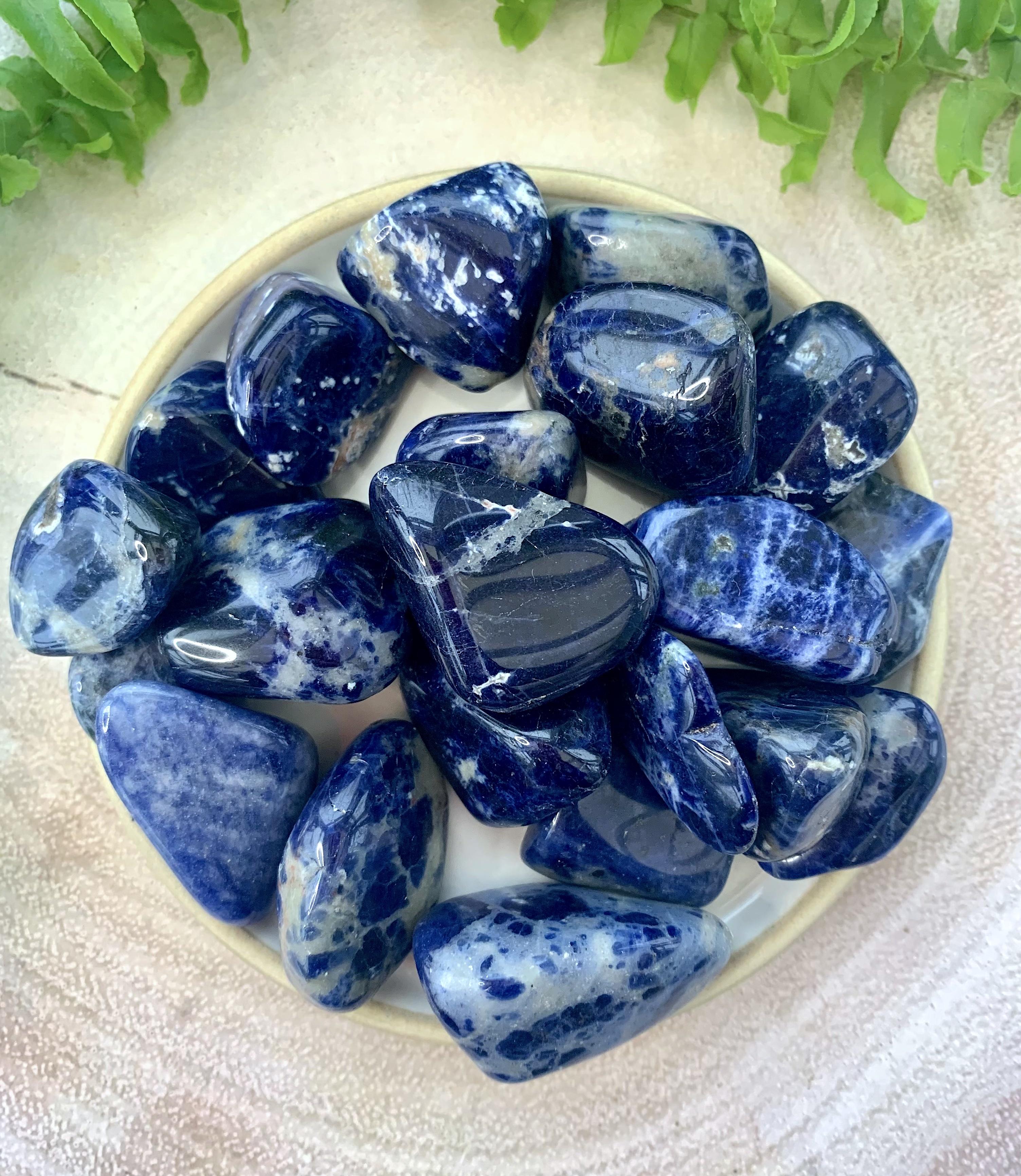 Sodalite Healing Crystal Tumble Stone, The Holistic Hamper, online healing crystal shop UK