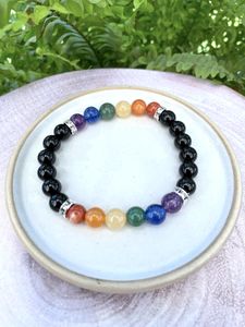 LGBTQ+ Gay Pride Beaded Bling Crystal Bracelet with Rainbow Gemstones, The Holistic Hamper, online crystal healing shop UK