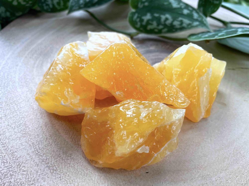rough orange calcite crystal chunks, The holistic hamper UK Crystal Shop