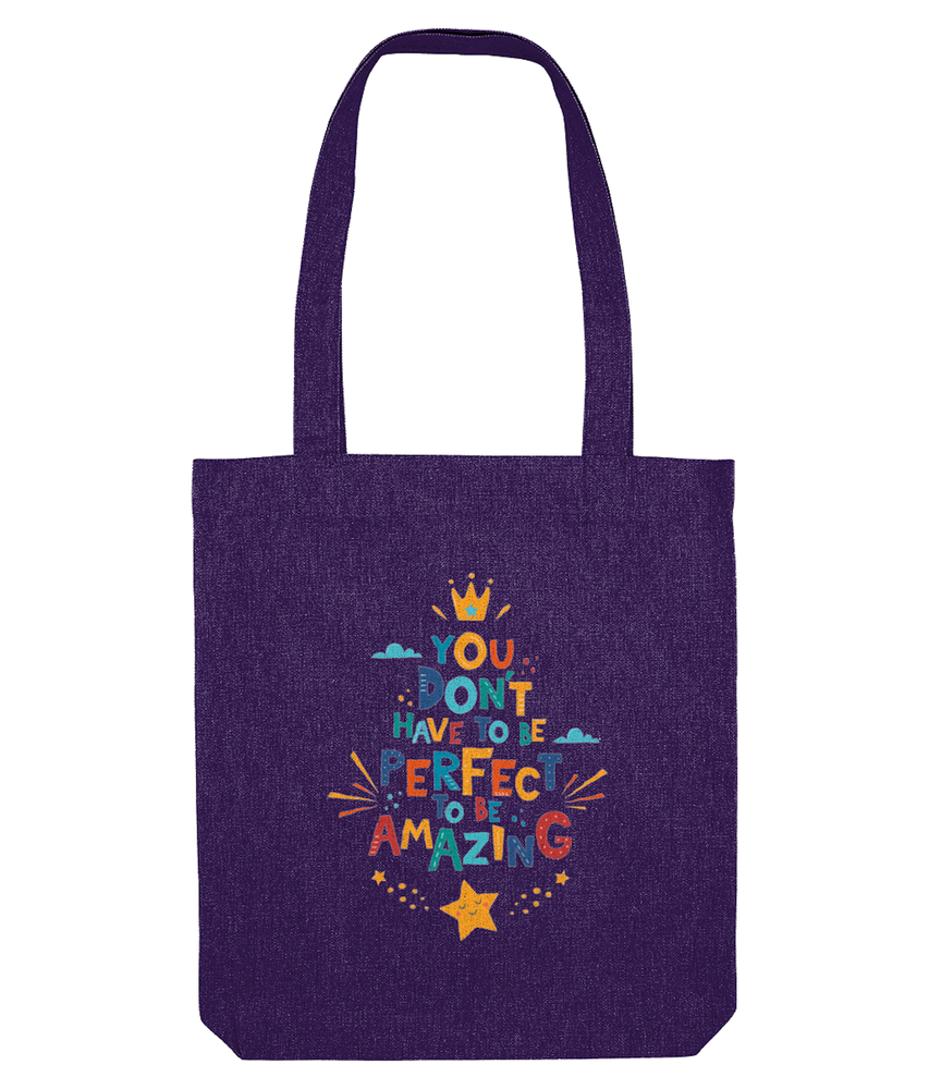 You don't have to be perfect to be amazing plum tote bag