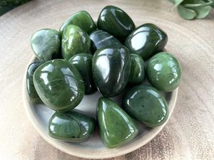 Green Nephrite jade tumble stone, The Holistic Hamper Crystal Shop UK