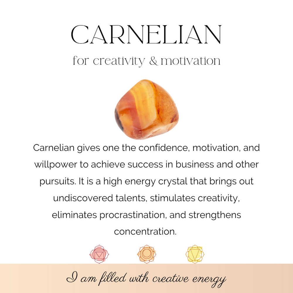 carnelian crystal information card