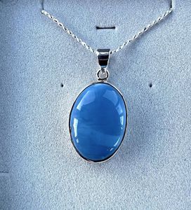 Owyhee blue opal pendant in sterling silver in box, the holistic hamper crystal shop uk
