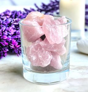 rose quartz crystal diffuser in glass votive jar from the holistic hamper