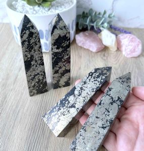 four Pyrite crystal towers fools gold