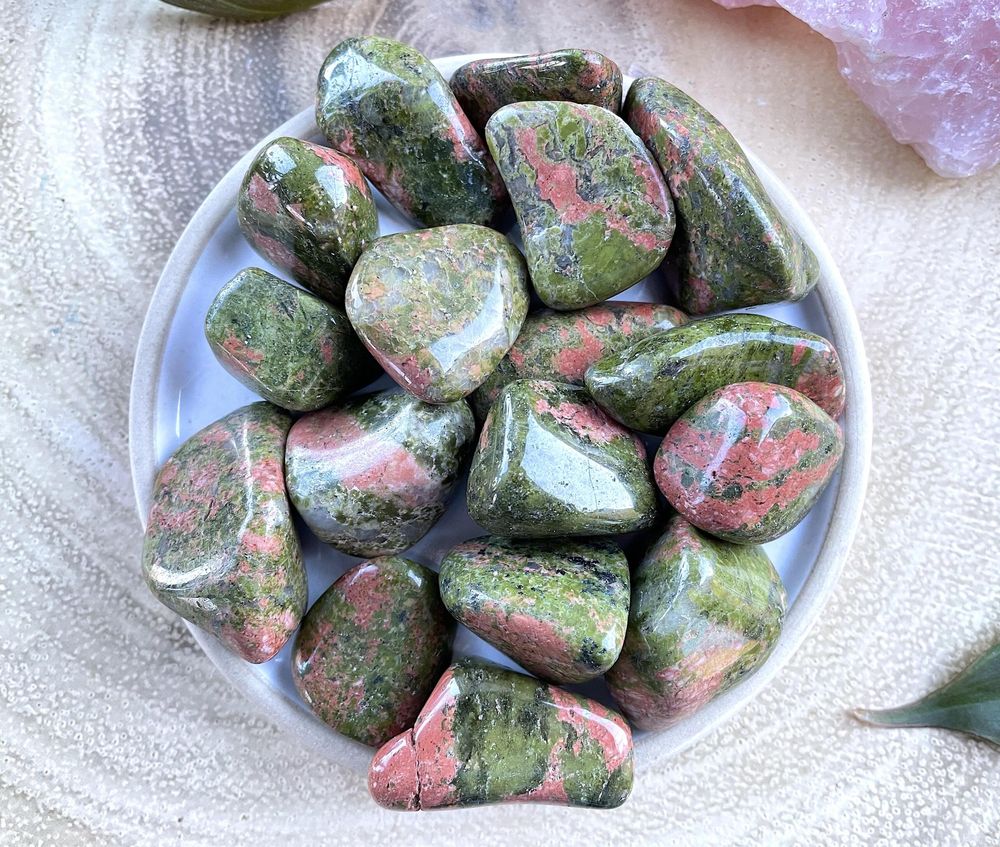 Unakite Crystal Tumble Stones, UK Online Crystal Shop, The Holistic Hamper
