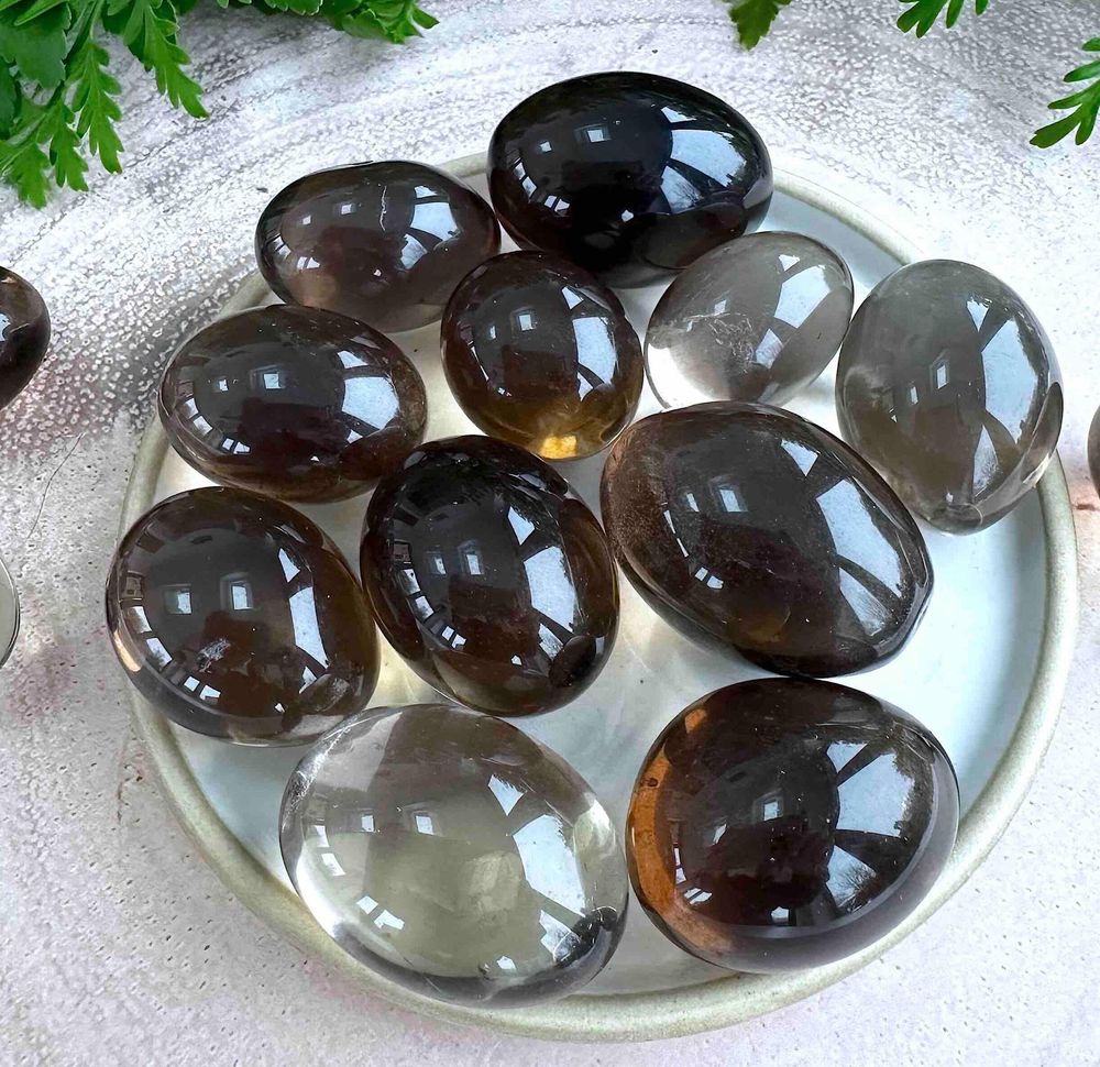 Smokey quartz large crystal tumbled stones