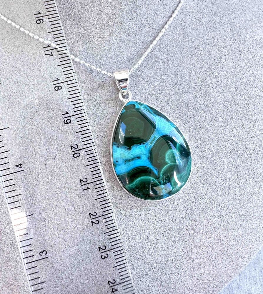 teardrop shape sterling silver crystal teardrop mallacolla pendant on a chain