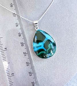 teardrop shape sterling silver crystal teardrop mallacolla pendant on a chain