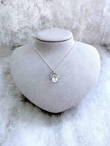 double point Herkimer diamond crystal pendant a sterling silver chain (clear quartz)