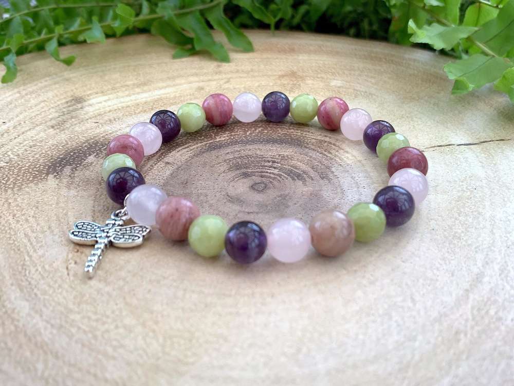Arthritis & Inflamation bracelet crystal intention energy healing fluorite lava 