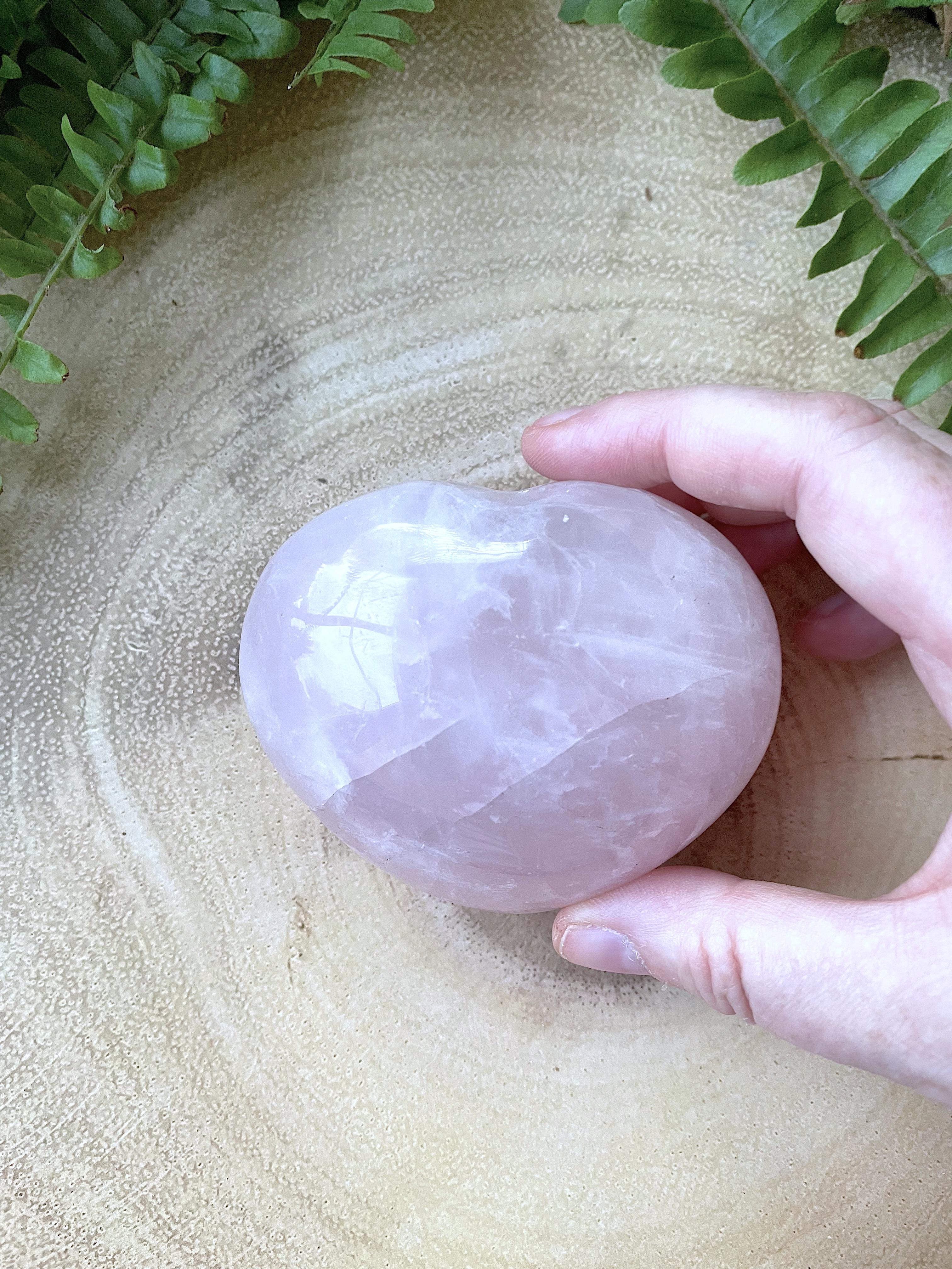 Rose Quartz Large Crystal Heart for Love, Self Love & Compassion, The Holistic Hamper, online crystal shop UK