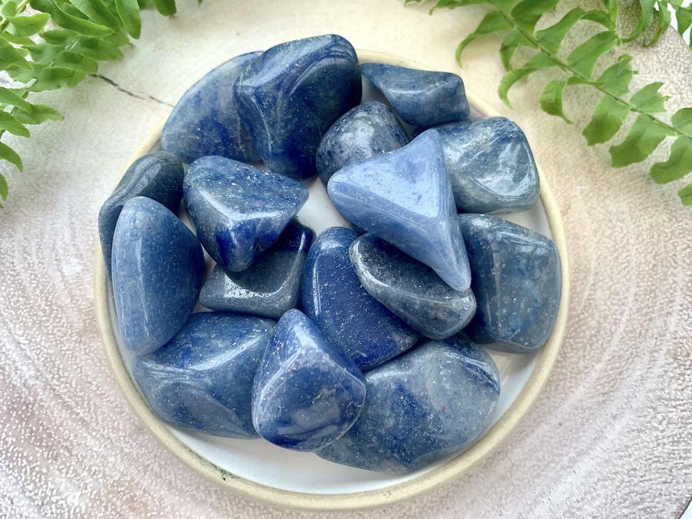 Dumoritierite blue quartz tumble stone, healing crystals, uk online crystal shop Lincolnshire