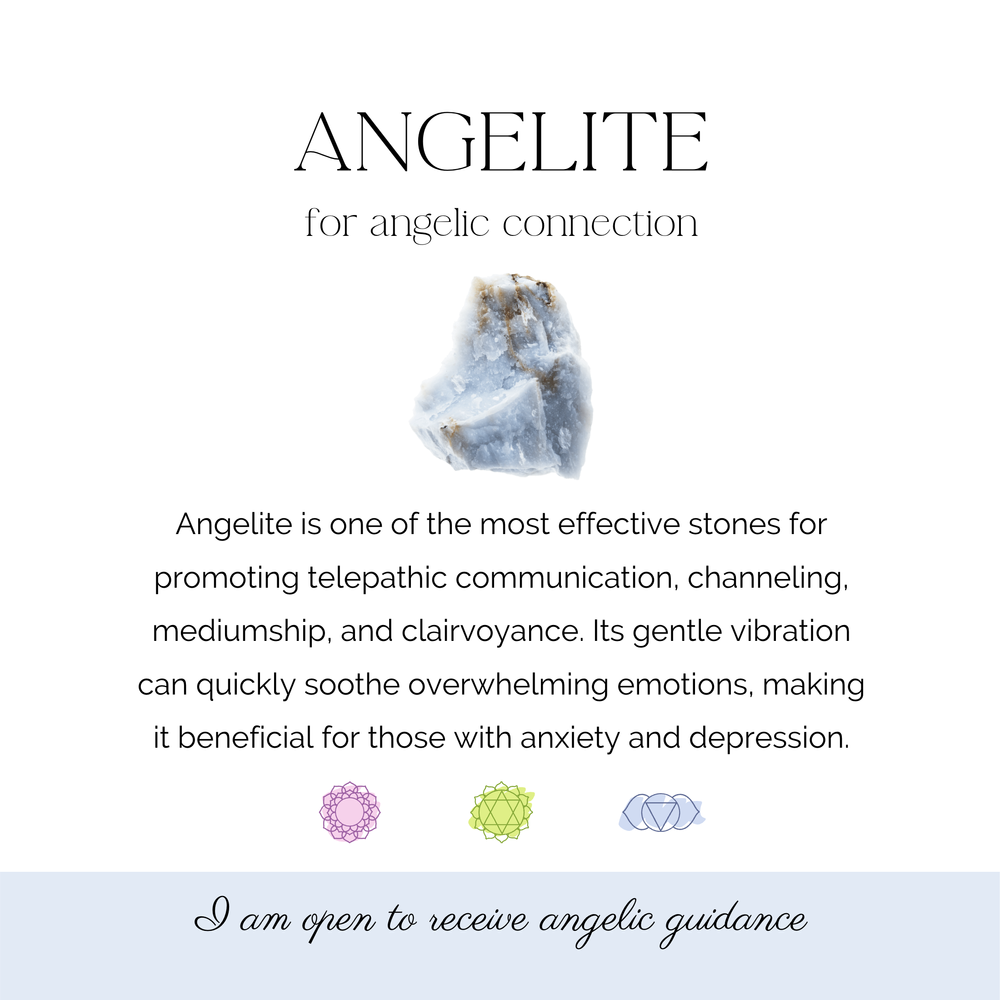 angelite crystal information card