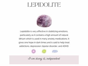 lepidolite crystal card