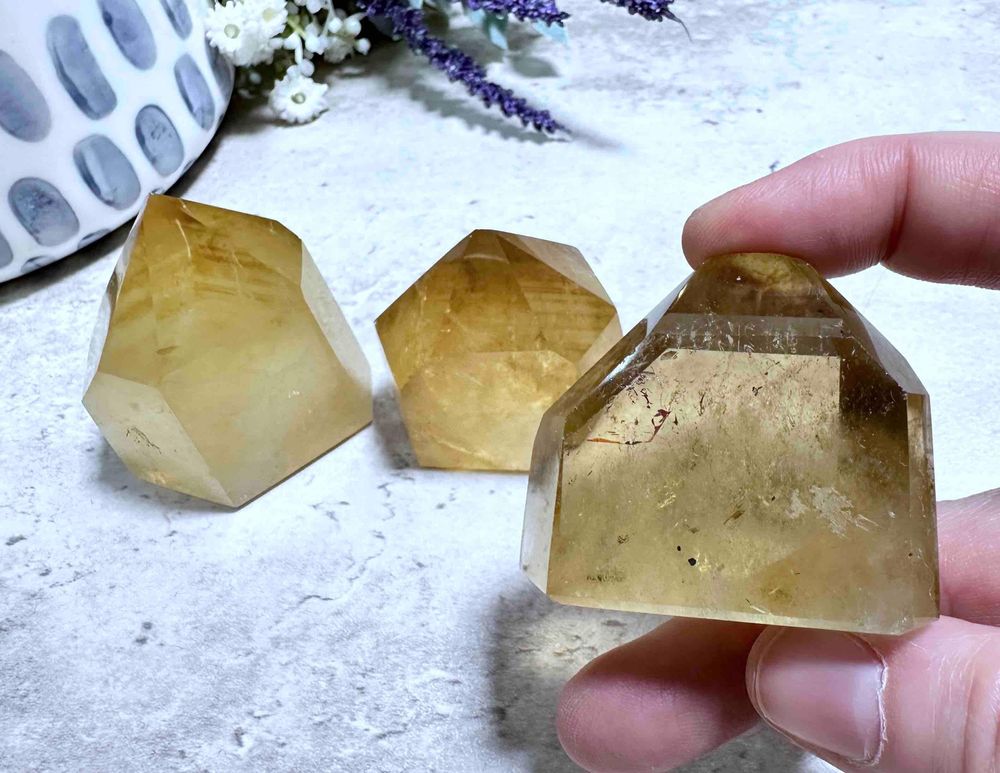 Natural Citrine Points, Solar Plexus Wealth Crystals