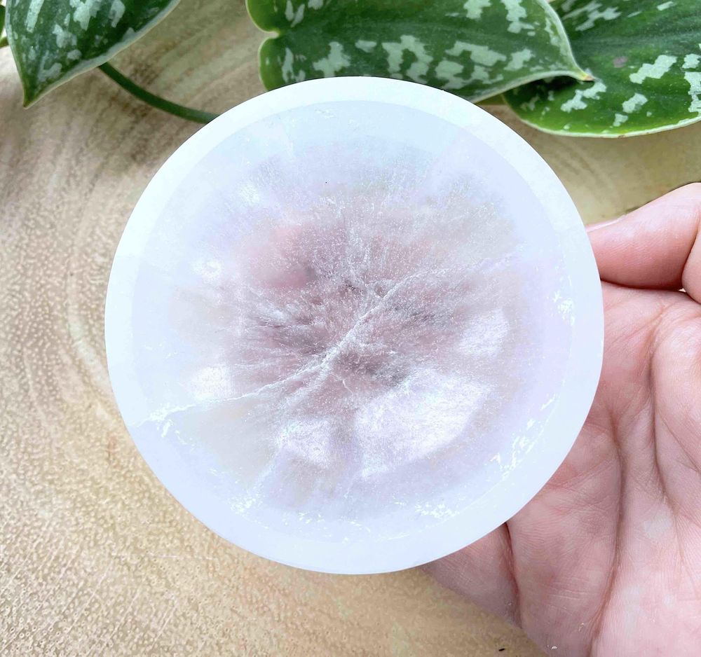 White selenite crystal charging bowl 8cm, healing crystals, The holistic hamper crystal shop