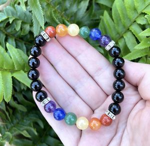 LGBTQ+ Gay Pride Beaded Bling Crystal Bracelet with Rainbow Gemstones, The Holistic Hamper, online crystal healing shop UK
