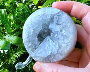 celestite crystal geode sphere