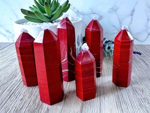 Group of red jasper crystal towers