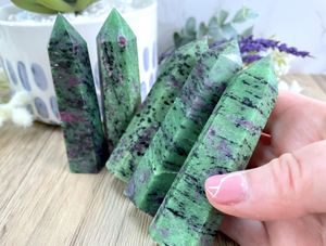 Ruby in zoisite crystal towers, the holistic hamper UK crystal shop