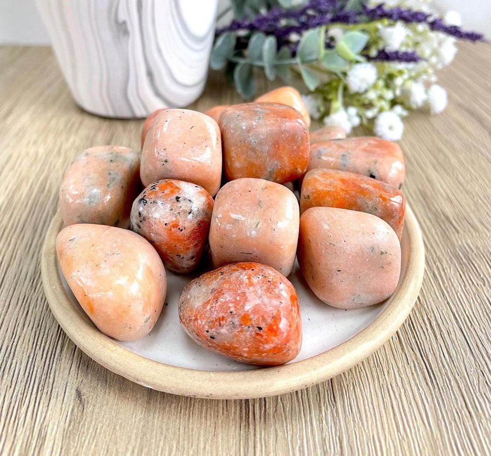 orchid calcite tumble stones, the holistic hamper online crystals