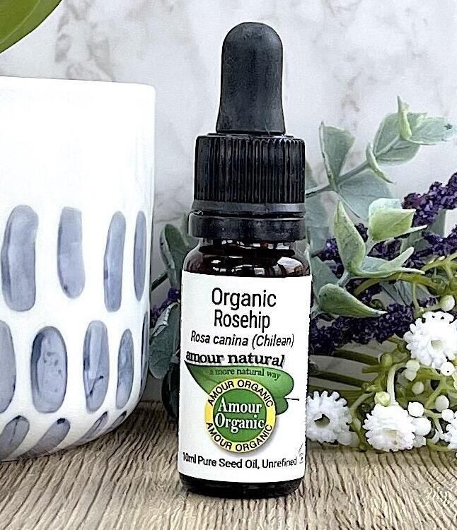 Organic rosehip oil 10ml in a dropper bottle, The holistic hamper wellbeing gifts
