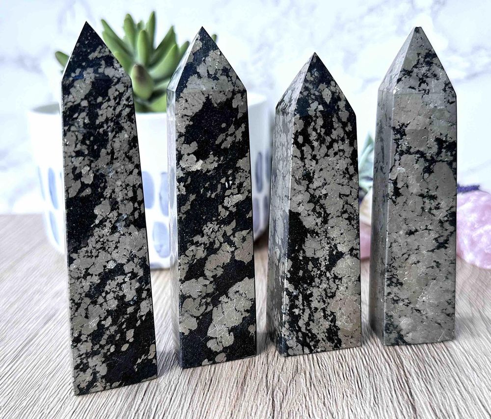 four Pyrite crystal towers fools gold