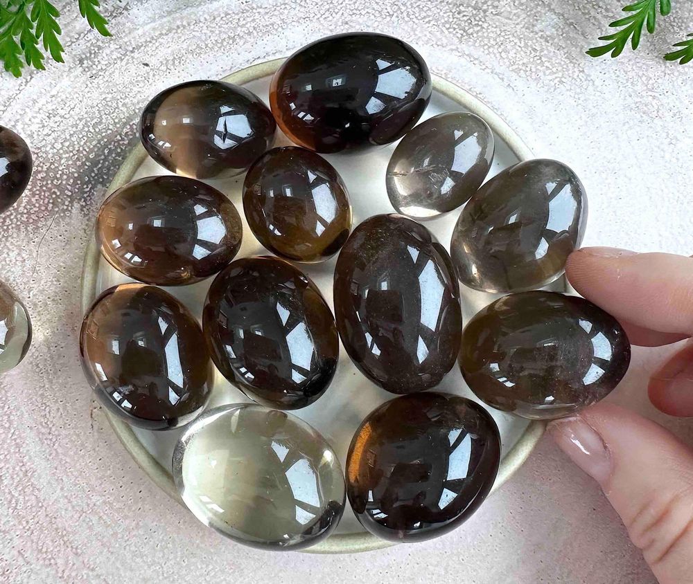 Smokey quartz large crystal tumbled stones