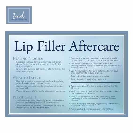 Lip Filler Journey Aftercare Leaflets Pack Of 20 