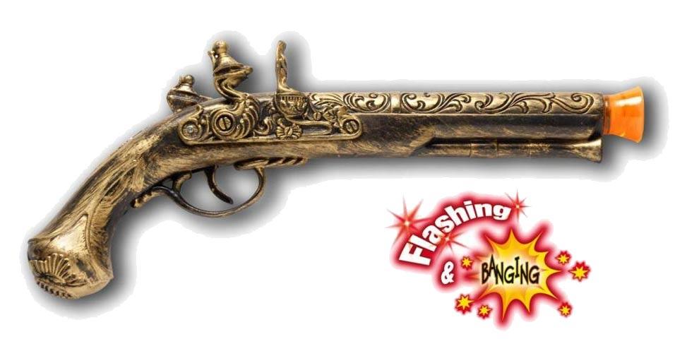 Pirate Pistol with Flash and Bang action for kids by Widmann 7085P available here at Karnival Costumes online party shop