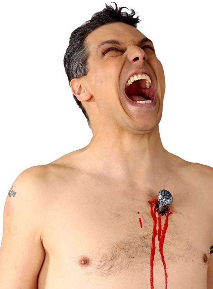 Halloween Horror F/X Makeup Spike Driven Into Body by Widmann 4170B available here at Karnival Costumes online Halloween party shop