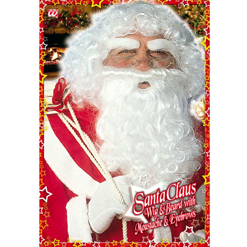 Mid-range Santa Claus Wig with Beard, Moustache and Eyebrows by Widmann L1519 available here at Karnival Costumes online Christmas party shop