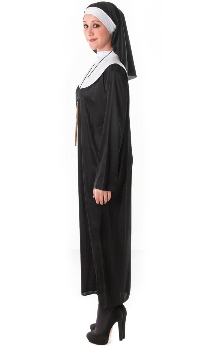 Side view of the Nun's Habit Adult Fancy Dress Costume by Bristol Novelties AC203 available here at Karnival Costumes online party shop
