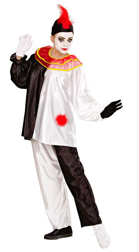 Unisex Pierrot Clown Costume for adults by Widmann 3535 available here at Karnival Costumes online party shop