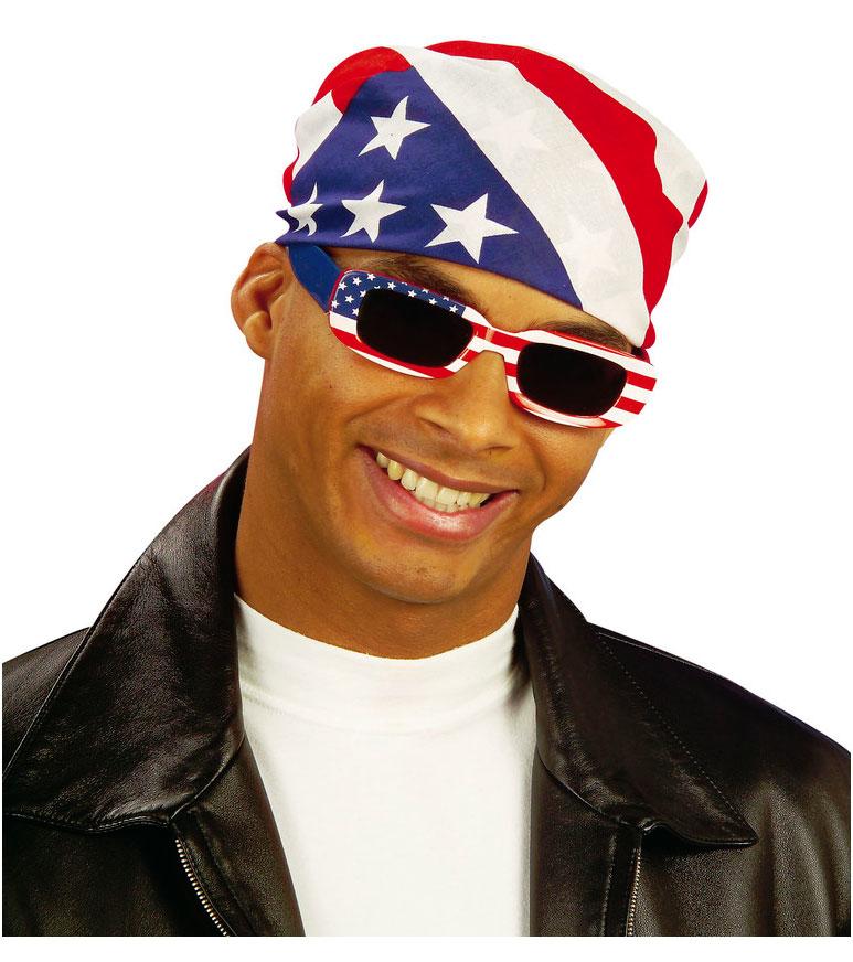 Patriotic Stars and Stripes US Bandana by Widmann 1044U  available in the UK here at Karnival Costumes online party shop
