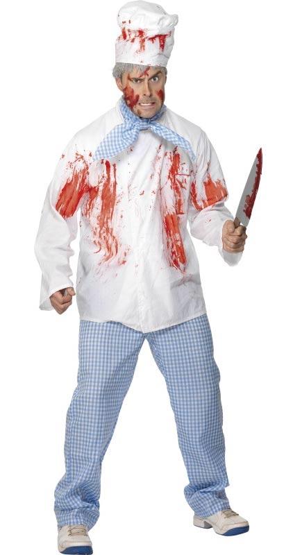 Blood Covered Chef Fancy Dress Costume