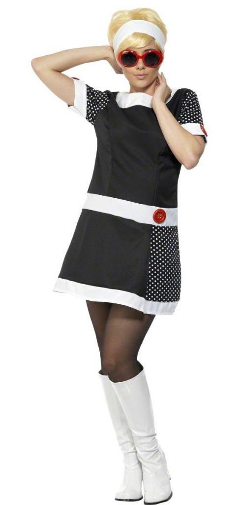 1960's Groovy Chic costume for women by Smiffy 32751 available here at Karnival Costumes online party shop