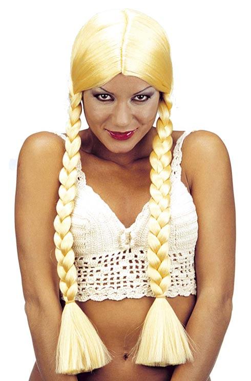 Blonde Plaited Woman's Wig by Widmann 6129K available here at Karnival Costumes online party shop