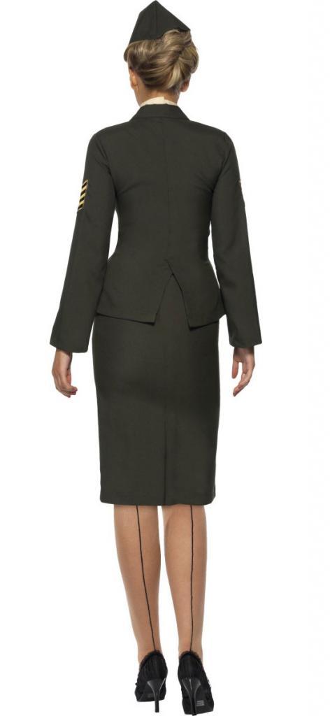 Back View of Female Wartime Officer Adult Fancy Dress from Karnival Costumes