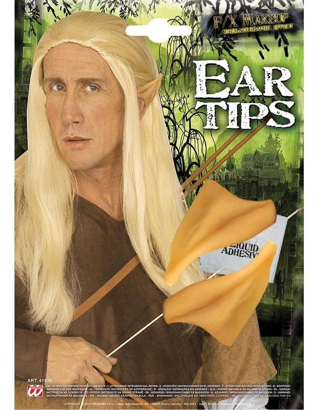 Deluxe Ear Tips in Flesh Colour by Widmann 4143 available here at Karnival Costumes online party shop