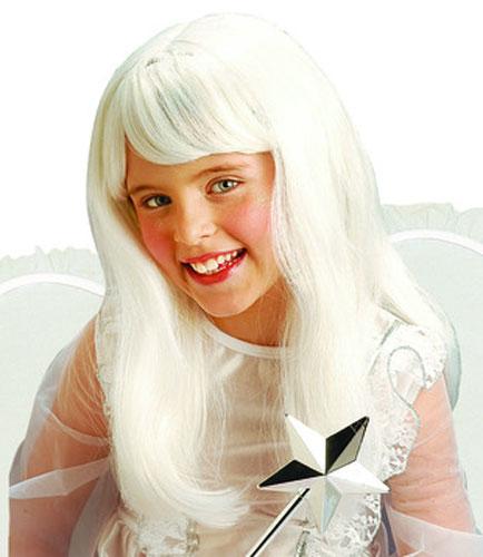 Children's Angel Wig in Silver/White by Widmann 6270A from a collection of Angel wigs available here at Karnival Costumes online party shop