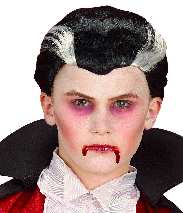 Boy's Count Dracula Vlad Fancy Dress Wig by Widmann 6278V available here at Karnival Costumes online Halloween party shop